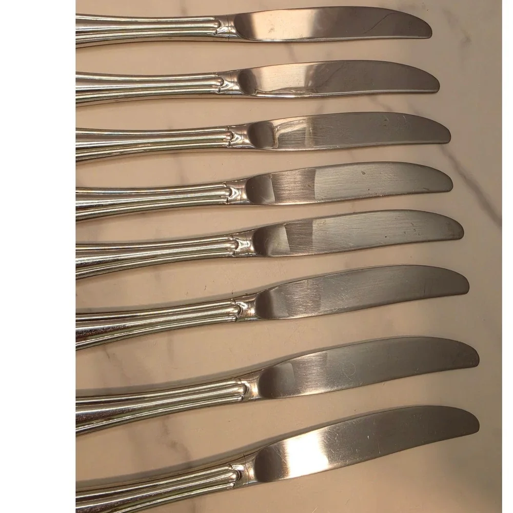 Gorham Melon Bud Stainless Steel Dinner Knives Set of 8 Silverware Korea